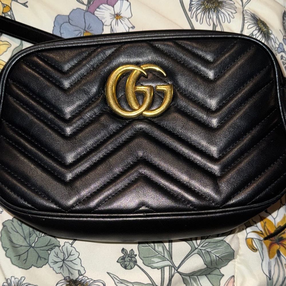 Black Quilted Leather Crossbody Bag